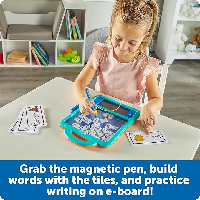 Learning Resources Skill Builders Magnetic Word Builder, Learn to Read, Phonetic Alphabet, Puzzle Board, ABC Kids Games, Sensory Board For Kids, Fine Motor Skills, Birthday Gift