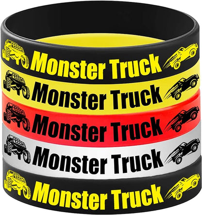 24PCS Monster Truck Rubber Bracelets Silicone Wristbands -Big Car Party Supplies Birthday Racing Baby Shower Party Favors