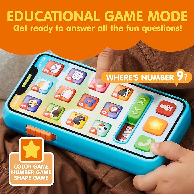 JOYIN Baby Toys 6-12 Months - Cell Phone with 4 Game Modes & 50+ Music and Learning Phrases, Educational Toys for Toddlers, Kids Phone Birthday Gifts for Girls Boys Age 1 2 3 Year Old