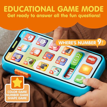 JOYIN Baby Toys 6-12 Months - Cell Phone with 4 Game Modes & 50+ Music and Learning Phrases, Educational Toys for Toddlers, Kids Phone Birthday Gifts for Girls Boys Age 1 2 3 Year Old