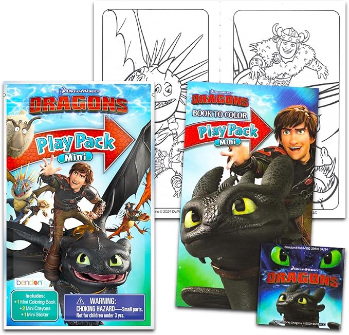How To Train Your Dragon Mini Party Favors Set - Bundle with 24 HTTYD Play Packs with Coloring Pages, Stickers, More | How to Train Your Dragon Party Supplies