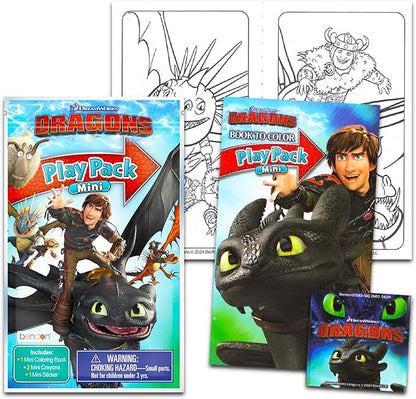 How To Train Your Dragon Mini Party Favors Set - Bundle with 24 HTTYD Play Packs with Coloring Pages, Stickers, More | How to Train Your Dragon Party Supplies