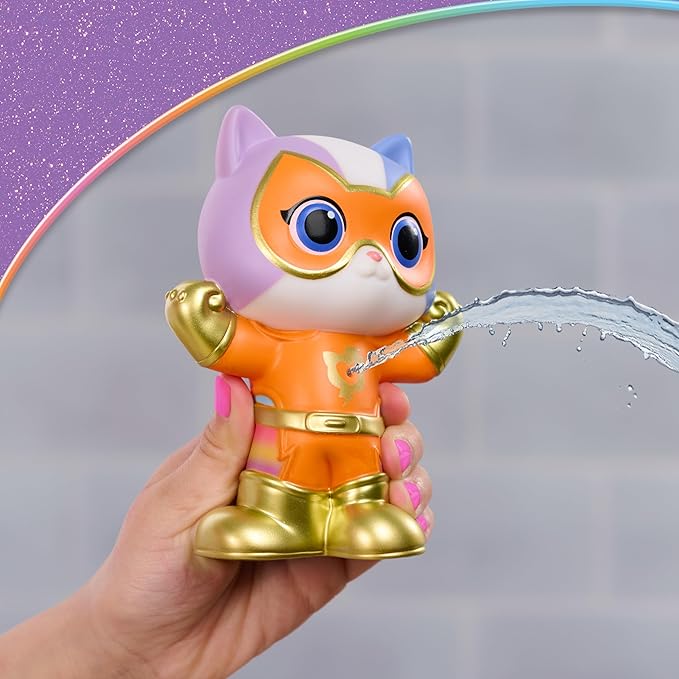 Disney Jr. SuperKitties Water Squirters 4-Pack Set, Bath Toys, Amazon Exclusive, Water Toys for Fans, Girls, Kids, Ages 3 and Up by Just Play, Kids Toys for Ages 3 Up by Just Play