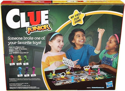 Hasbro Gaming Clue Junior Board Game for Kids Ages 5 and Up, Case of The Broken Toy, Classic Mystery Game for 2-6 Players