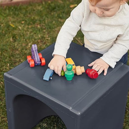 ECR4Kids Tri-Me 3-In-1 Cube Chair, Kids Furniture, Dark Grey