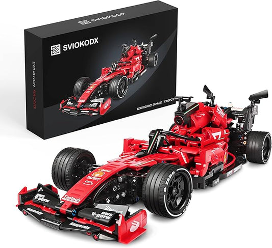 F1 Racing car technic Building Sets,Formula 1 Model Cars ，1：12 MOC Sports car Building Blocks,Collectible Kits for Kids 8+ and Adults (red)(1392 Pieces Bricks)