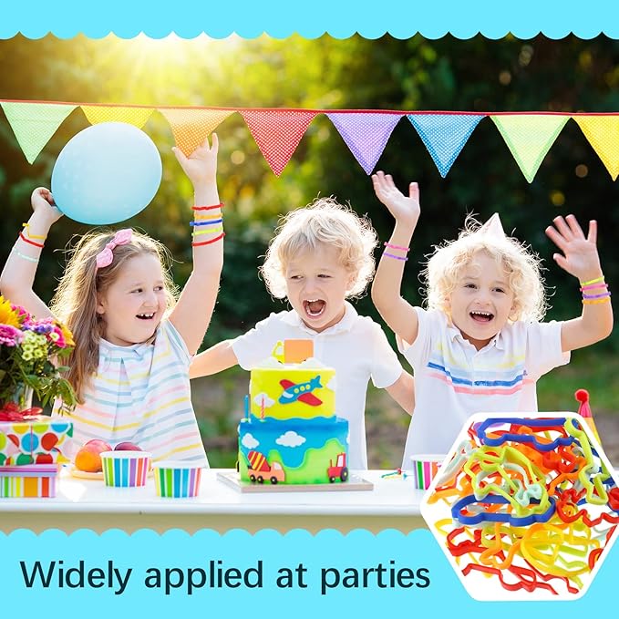 Sosation120 Pcs Silicone Bands Bracelets Colored Rubber Bands Bracelets Sea Animal and Vehicles Silly String Elastic in Fun Shapes for Kids (random Color)