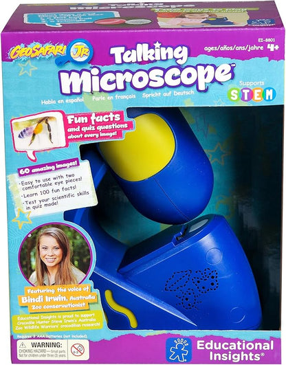 Educational Insights GeoSafari Jr. Talking Microscope Featuring Bindi Irwin: Microscope for Kids, STEM & Science Toy, Interactive Learning, Ages 3+