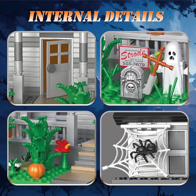 Halloween Movie Building Set – Horror House & Figure, Toy Building Blocks Compatible with Lego, Collectible for Horror Fans & Adults, Creative DIY Display Toy