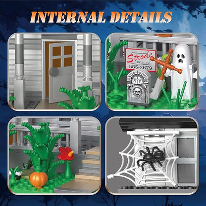 Halloween Movie Building Set – Horror House & Figure, Toy Building Blocks Compatible with Lego, Collectible for Horror Fans & Adults, Creative DIY Display Toy