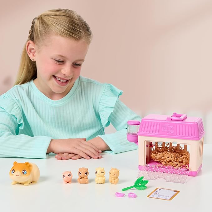 Little Live Pets Mama Surprise Minis Hamster, Care for Your Mama Hamster or Mama Bunny in Their Hutch to Reveal 2, 3, or 4 Mini Babies