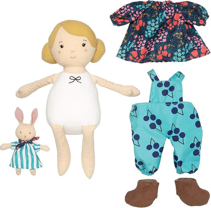 Manhattan Toy Playdate Friends Ollie Machine Washable and Dryer Safe 14 Inch Doll with Companion Stuffed Animal