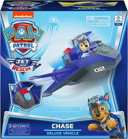 Paw Patrol, Jet to The Rescue Chase’s Deluxe Transforming Vehicle Toy with Lights and Sounds