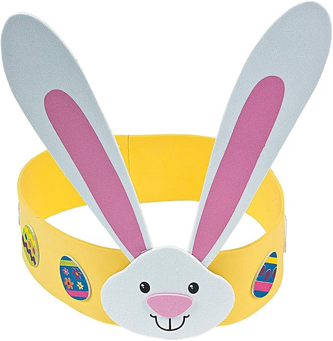 Fun Express Easter Bunny Headband Kit - Makes 12 - DIY Easter Crafts for Kids