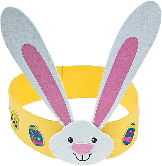 Fun Express Easter Bunny Headband Kit - Makes 12 - DIY Easter Crafts for Kids