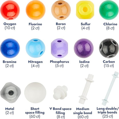 Old Nobby Lessons in Chemistry Model Kit - 239 Pc Molecular Model Kit Organic Chemistry for Students - Complete Molecular Model Kit, Chemistry Set for STEM, Visualizing Bonds and Structures