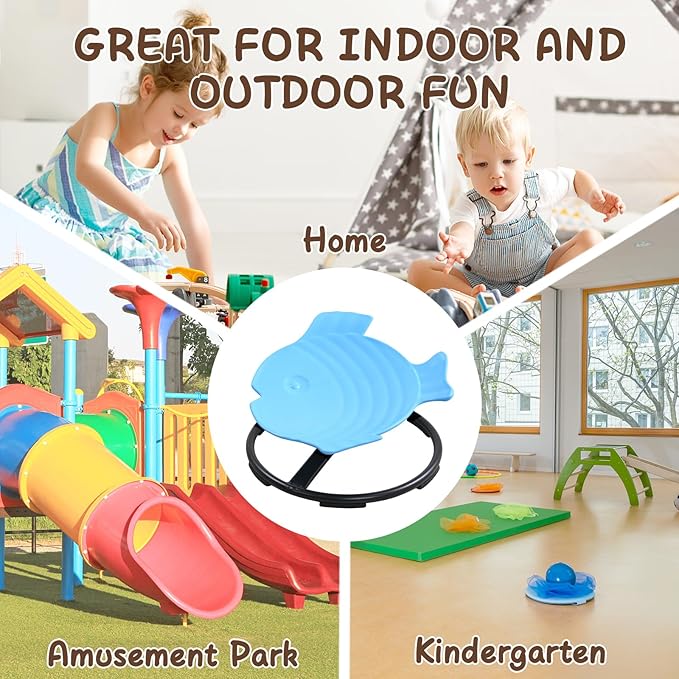 Sensory Spinning Chair for Kids Autism, Kids Swivel Chair Sensory Autism, Sit and Spin for Kids, Therapy Centers Sensory Room Items Blue