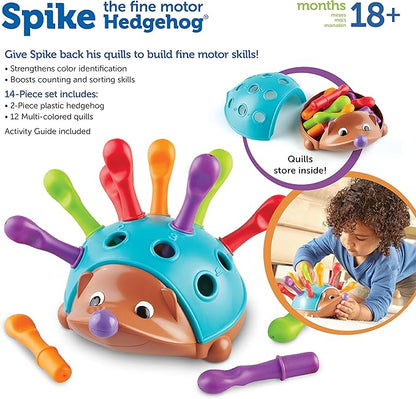Learning Resources Spike The Fine Motor Hedgehog - Toddler Learning Toys, Fine Motor and Sensory Toys for Kids Ages 18+ Months, Montessori Toys