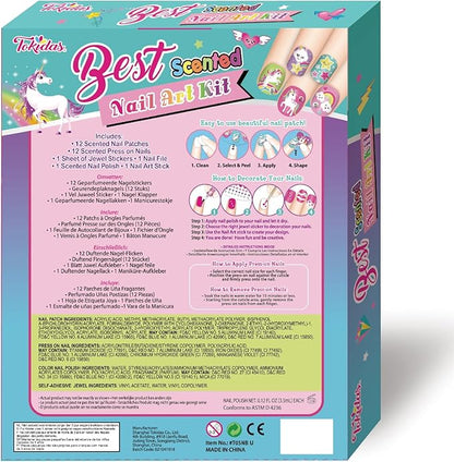 Kids Makeup Set Best Scented Nail Art Kit Ring Nail File Wooden Stick Kids Toys for Birthday Gifts Ages 5+