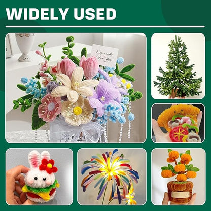 180 Pieces Pipe Cleaners Chenille Stem, Craft Pipe Cleaners, 11.8inch Christmas Pipe Cleaners Chenille Stems for DIY Art Crafts Decorations Supplies (Light Green)