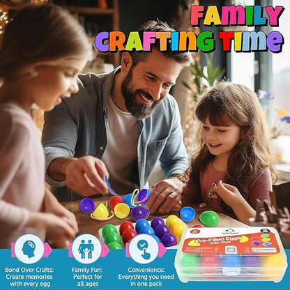 UpBrands 15 Toy Zipper Bracelets in Easter Eggs - Vibrant Pre-filled Easter Eggs with Toys inside for Boys & Girls - Perfect Basket Stuffers, Egg Hunt Prizes, and Birthday Party Favors for Kids