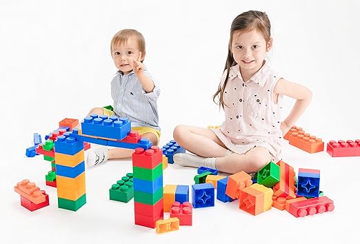 UNiPLAY Mix Soft Building Blocks - 24-Piece Set for Infant Early Learning, Cognitive Development, and Toddler Creative Play - Ages 3 Months+