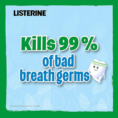 Listerine Smart Rinse Kids Mouthwash, ADA Accepted, Alcohol-Free Anticavity Sodium Fluoride Mouthwash, Oral Rinse for Dental Cavity Protection, Mint Shield Flavor for Children's Oral Care, 500 mL