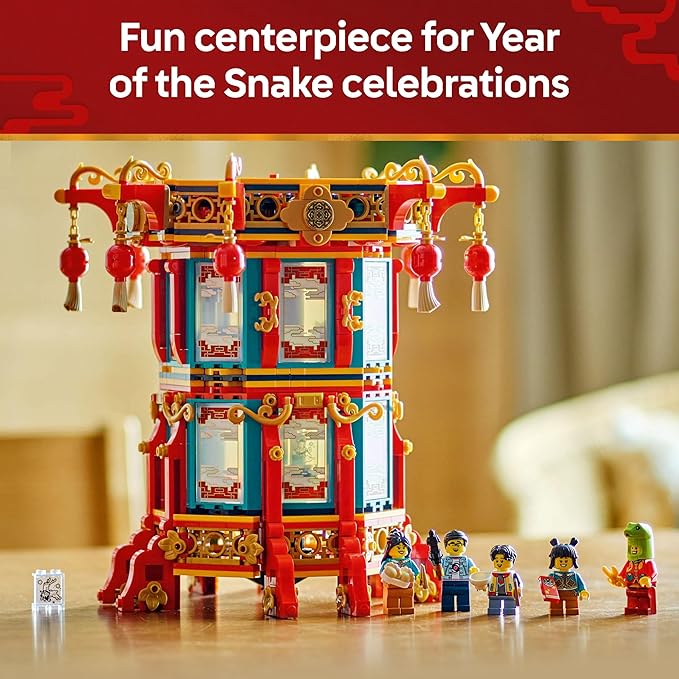 LEGO Spring Festival Trotting Lantern - Learning and Educational Building - Chinese Festival Toy for Kids, Boys and Girls, Ages 9+ - Cultural Gift for Display - Year of The Snake Minifigure - 80116