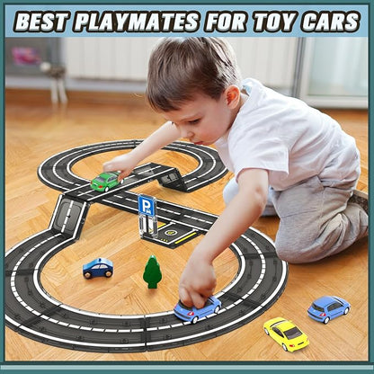 Magnetic Tiles Road Set, Roads Expansion Pack, Magnetic Blocks Building Toys for Toddler, Creative Montessori Toys for 3+ Year Old Boys & Girls, Ideal Gifts for Kids Ages 3-5 5-7