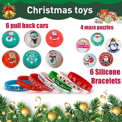 118 Pcs Christmas Party Favors for Kids,Fidget Treasure Box Toys for Classroom Prizes,Pinata Filler,Goodie Bag Stuffers,Treasure Chest,Stocking Stuffers,Prize Box Bulk Mini Toys for Boys Girls