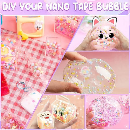 Nano Tape Bubble Kit for Kids, Nano Tape Squishy Maker Making Kit, Arts and Crafts Toys, Birthday Toys Gifts for 4 5 6 7 8 9 10 11 12 Year Old Girls Girl, Kids Toys for Girls 4-6 6-8 7-8 8-10 10-12
