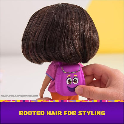 Dora, Best Friends Dora & Boots Set, 6-inch Doll with Clothes, Backpack & Boots Toy Figure, Kids Toys for Girls & Boys Ages 3 and Up