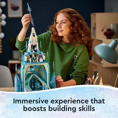 LEGO Disney Princess The Ice Castle Building Toy 43197, with Frozen Anna and Elsa Mini Doll Figures and Olaf Figure, Disney Castle Kit to Build, Disney Gift Idea, Castle Toy for Kids Age 6+ Years Old