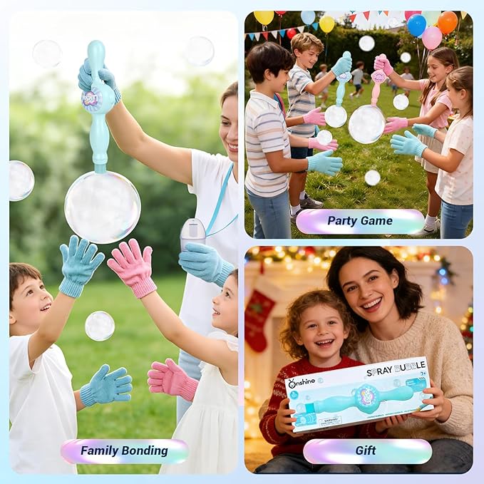 Elastic Bubble Fog Wand, Fog Bubble Machine for Kids, STEM Toy & Science Experiment Kit for Kids, Birthday Gift for 6 Year Old Girl/Boy, Magic Bubble Machine with Lights and Music (Bule)