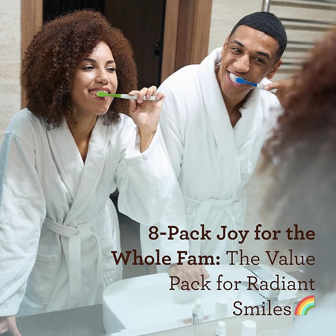 GuruNanda Butter on Gums Toothbrush with Extra Soft Bristles for Sensitive Gums, Soft Toothbrush for Kids & Adults, 8 ct