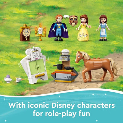 LEGO Disney Belle and The Beast’s Castle Building Toy 43196 Pretend Play Building Kit from The Beauty and The Beast Movie with Horse Toy, Disney Princess & Prince Mini-Doll Figures, Plus Accessories