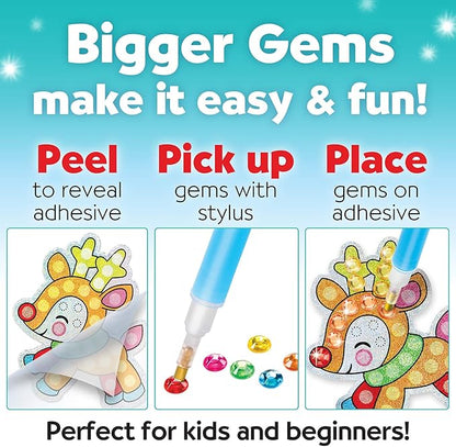 Creativity for Kids Big Gem Diamond Painting Kit: Holiday Stickers and Suncatchers - Diamond Painting Kits and Christmas Gifts, Christmas Crafts for Girls and Boys, Kids Gifts for Ages 6-8+