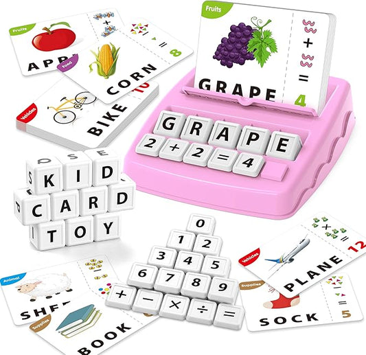 Yolscue Montessori Matching Letter Games,Educational Toys for 3-8 Year Olds Boys Girls,Alphabet Learning Toys for Kids Ages 3-8 Years,Birthday Party Gifts for 3-8 Year Olds Boys Girls(Pink)