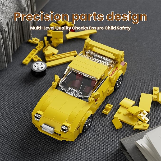 Mould King Speed Champion Cars Building Sets, RX-7 Mazda Sports Car Model with Display Case, 27016 MOC Collectible Race Car Toys Blocks Kits for Adults and Boys Girls Kids Aged 8+ (329 Pieces)