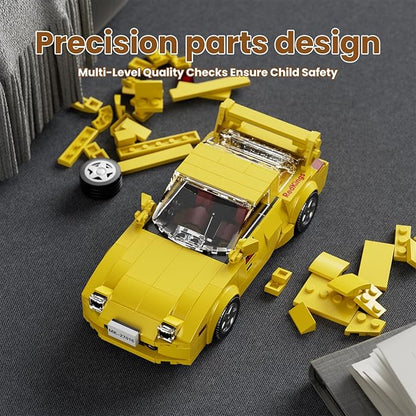 Mould King Speed Champion Cars Building Sets, RX-7 Mazda Sports Car Model with Display Case, 27016 MOC Collectible Race Car Toys Blocks Kits for Adults and Boys Girls Kids Aged 8+ (329 Pieces)