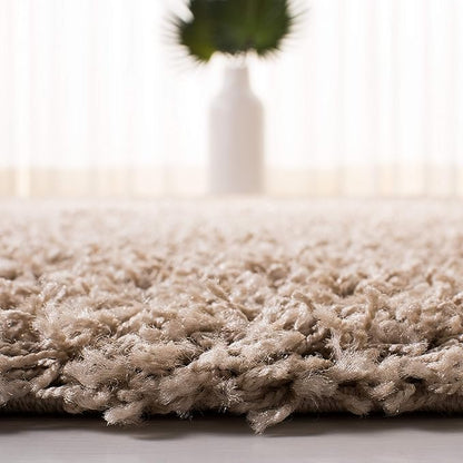 SAFAVIEH Athens Shag Collection Runner Rug - 2'3" x 8', Beige, Non-Shedding & Easy Care, 1.5-inch Thick Ideal for High Traffic Areas in Living Room, Bedroom (SGAS119G)