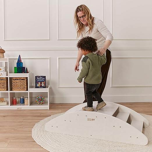 ECR4Kids Rocking Boat and Steps, Play Center, White Wash