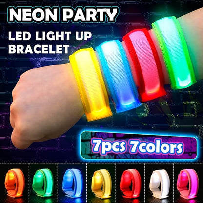 14/7 PCS LED Glow Bracelets, LED Light Up Bracelets for Kids Adults, Glow in The Dark Party Favors Supplies for Valentine's Day Gifts, Night Events, Concerts Rave Sports Accessories…