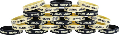 Cleverplay 24 Pack Vintage Race Car Wristbands Bracelets, Birthday Decoration Vintage Race Car Party Favors for Kids
