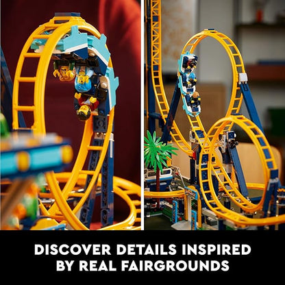 LEGO Icons Loop Coaster Set 10303, Model Building Kit for Adults, Amusement Park Funfair Track with Passenger Train, Great Gift Idea
