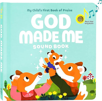 God Made Me Christian Sound Books for Kids - 6 Bible Songs for Toddlers – Christian Easter Gifts for Kids, Baby Books & Toys for Kids - Easter Basket Essentials, Baptism, Christening Baby Gifts