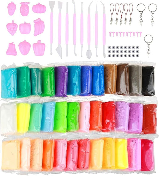 36 Colors Air Dry Soft Modeling Clay, Air Clay for Kids Slime Making，Plasticine Dry Art Crafts Colored Modeling Magic with Tools，Best Gift for Kids Boys Girls