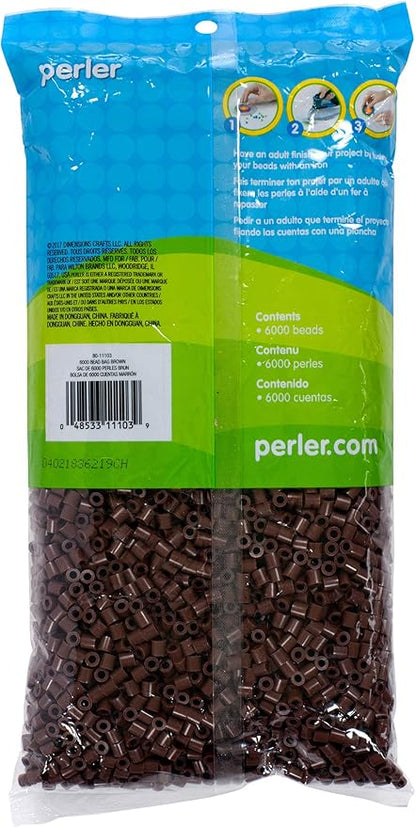 Perler Beads Fuse Beads for Crafts, 6000pcs, Dark Brown