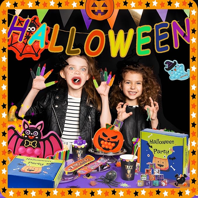 600 Pcs Halloween Party Favors for Kids, Fidget Toys Bulk, Prizes for Kids, Halloween Toys Treats Gifts, Carnival Treasure Classroom Prizes Box, Goodie Bag Stuffers, Party Toy Supplies
