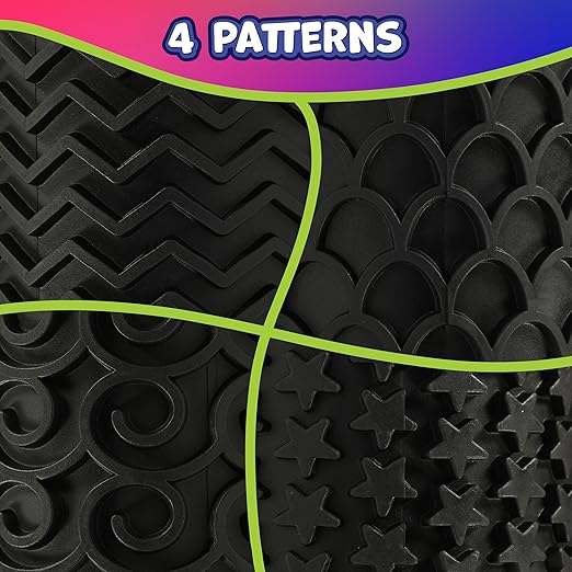 READY 2 LEARN Paint and Dough Explorers - Set 3 - Set of 4 - Sturdy, Chunky Texture Rollers for Kids and DIY - Art Tools for Pottery, Posters and Dough